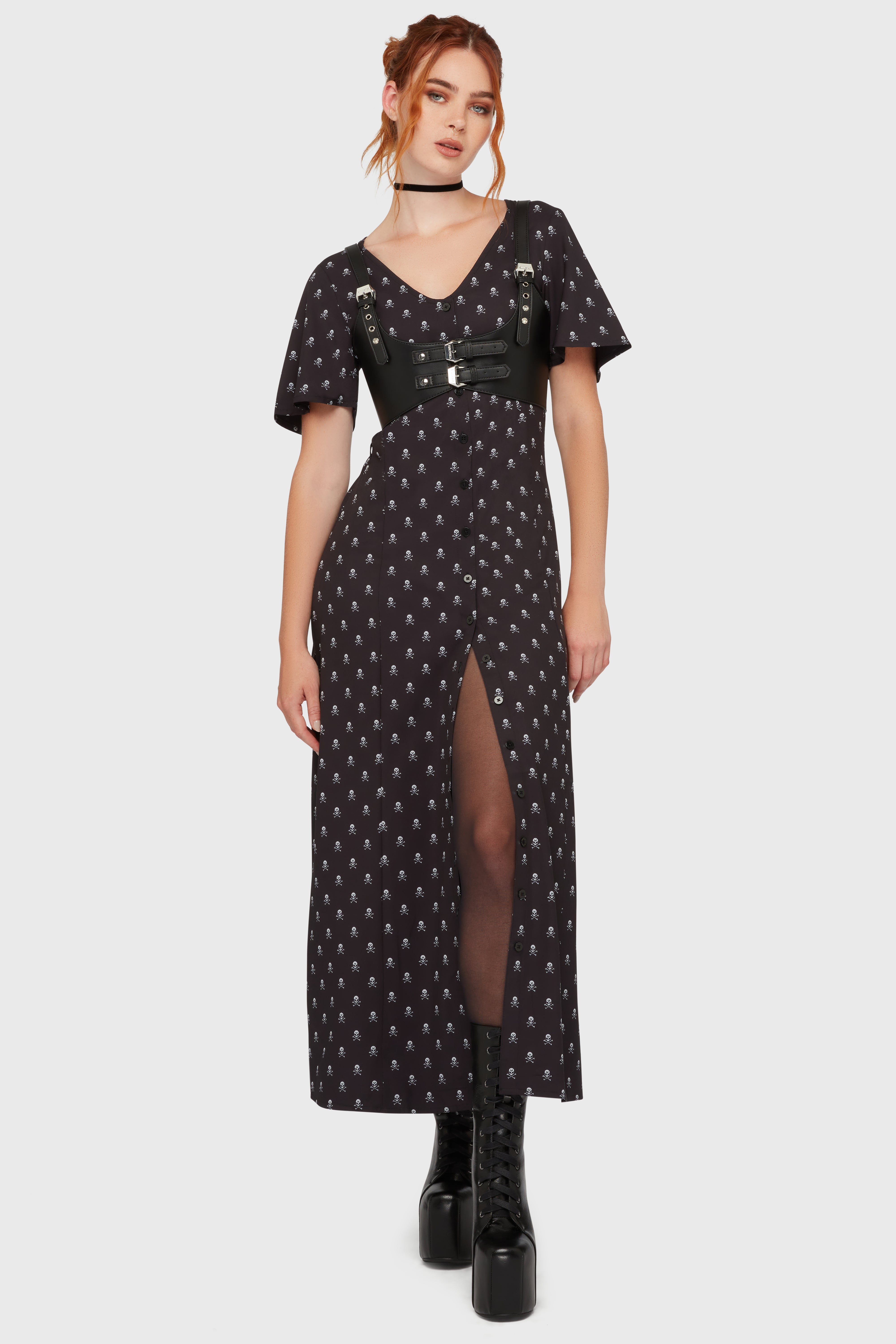 white christmas dresses Boneyard Club Short Sleeve Maxi Dress