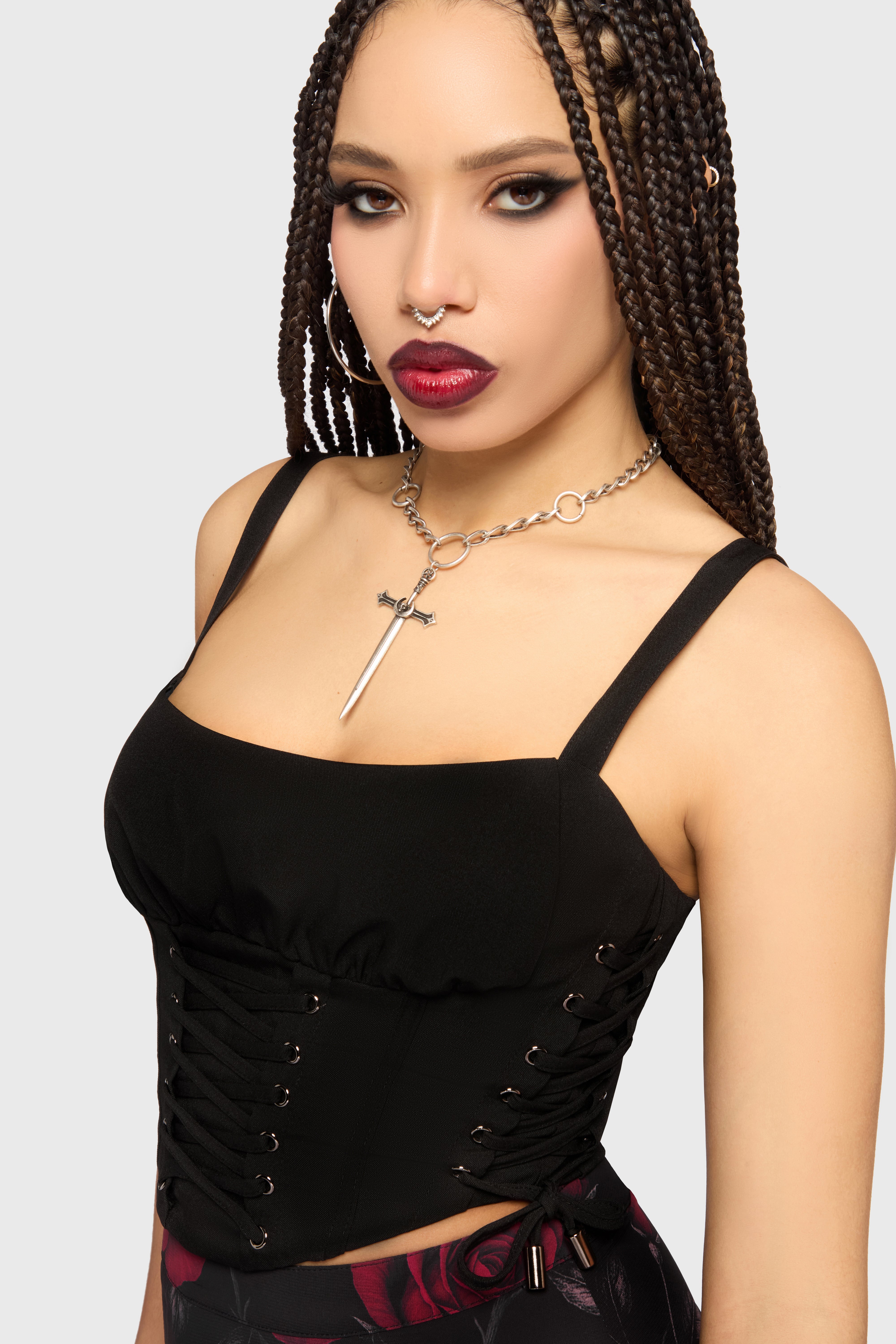 Killstar Black Lace-Up Corset Belt Killstar - Spectral Lover Waist Belt – Thirteen Vintage main image 3