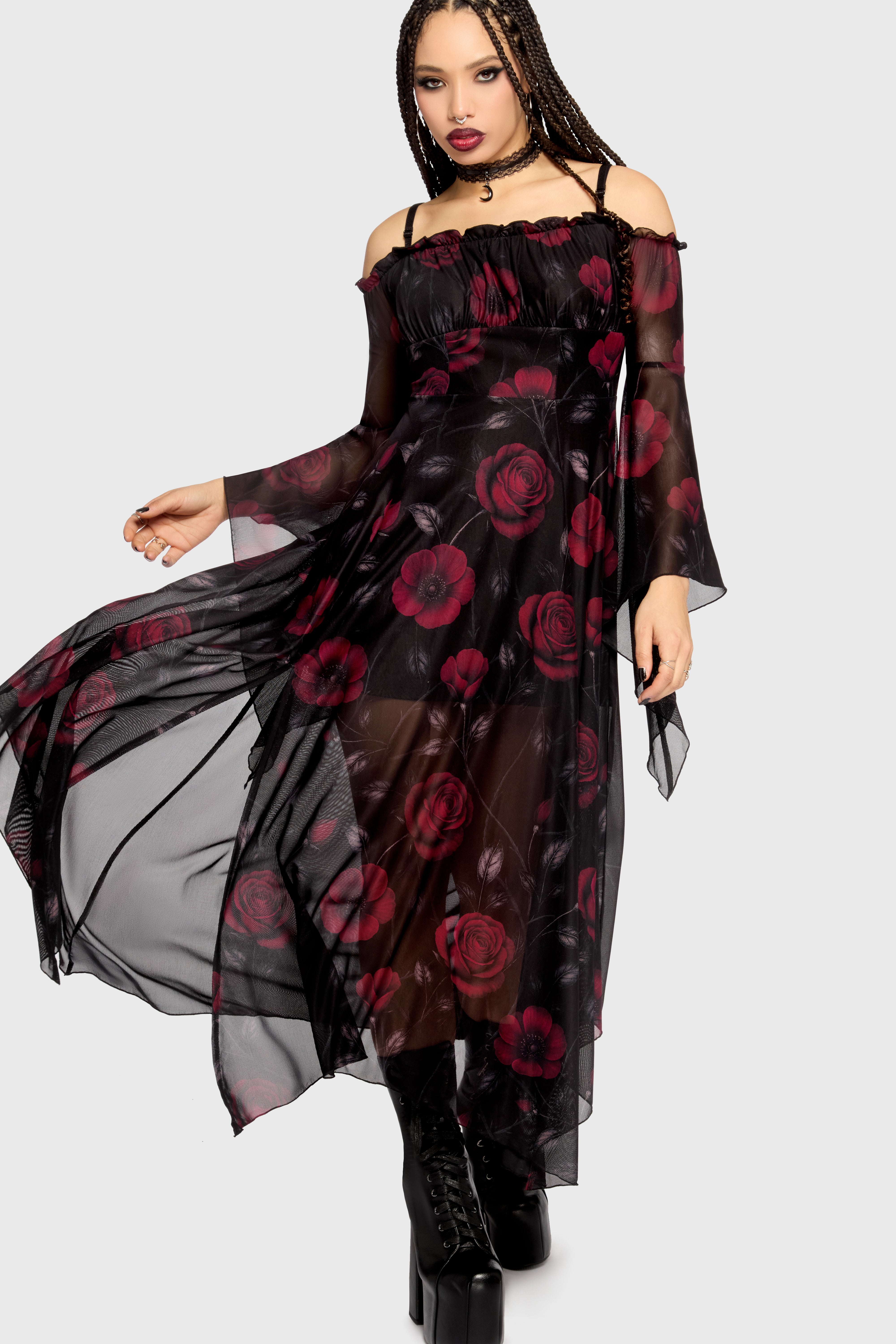fawn ruched mesh maxi dress Fawnelle Maxi Dress