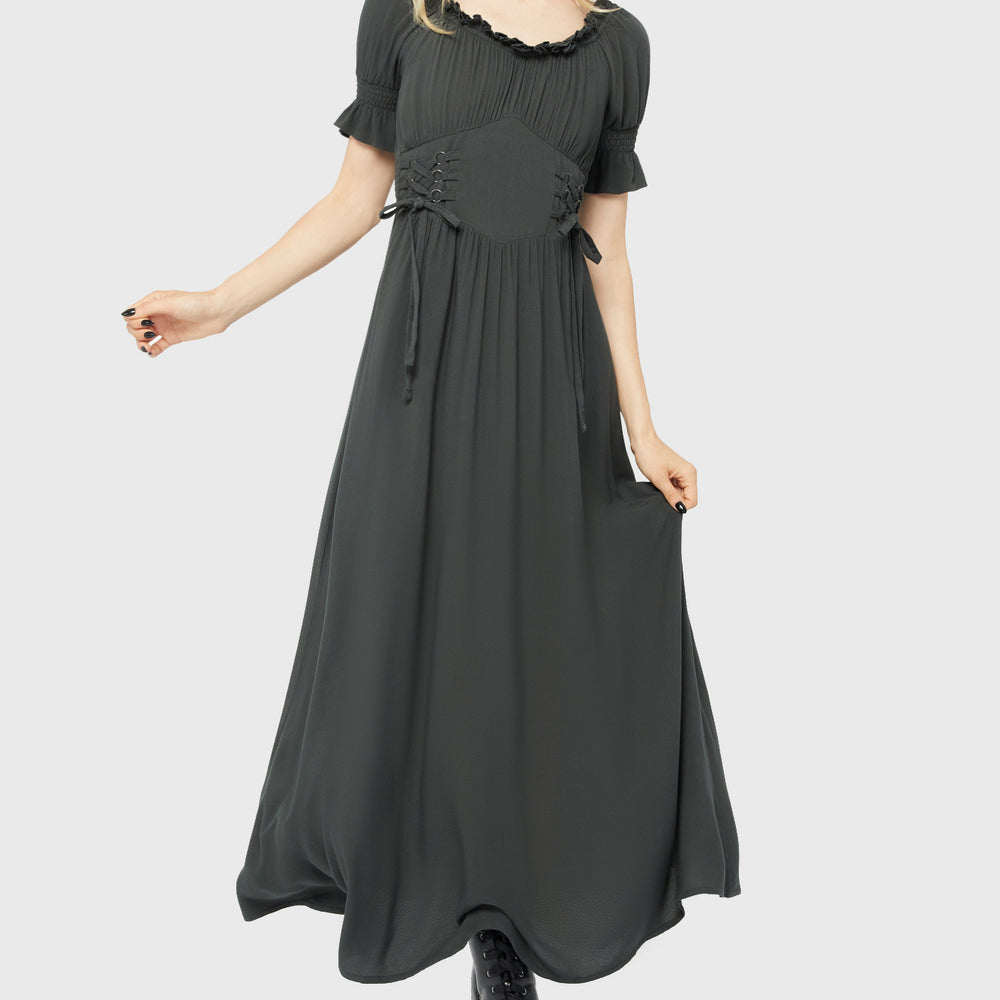 jocasta tiered maxi dress SHORT SLEEVE [GREEN] It features a strapless Size:7XL 23-23.5 ( 38/39) lsd How to style a
