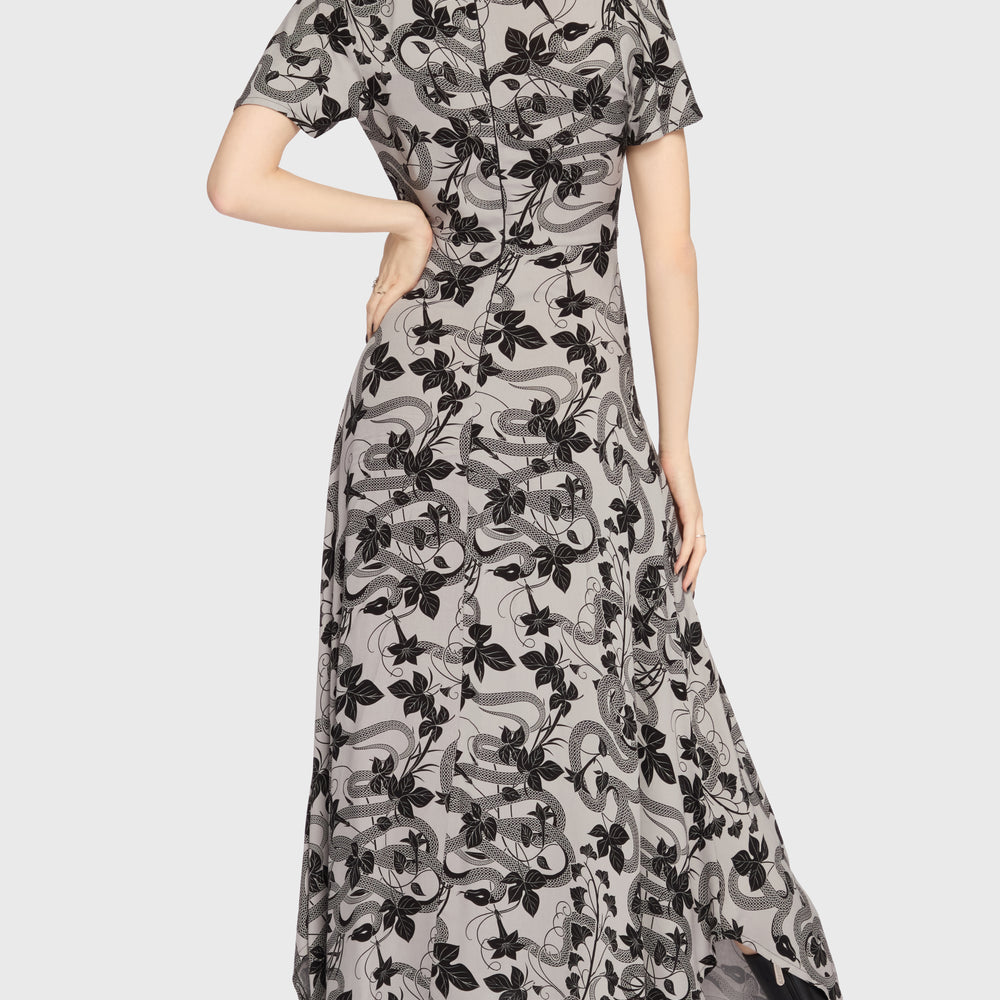 grey rose dress Venomous Maxi ‐ KILLSTAR size_40r