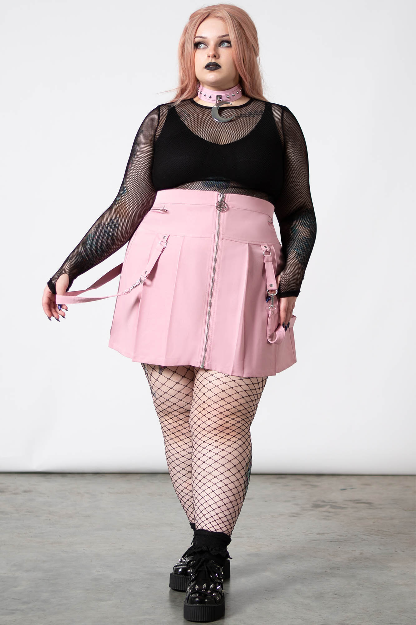 Blaire B*tch Mini Skirt [PASTEL PINK] [PLUS] | Killstar