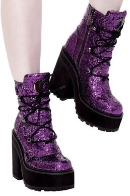 Broom Rider Boots [PURPLE GLITTER] - Resurrect