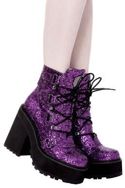 Broom Rider Boots [PURPLE GLITTER] - Resurrect