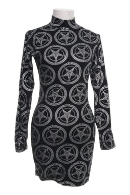 NWT Sigil of Baphomet Bodycon Mini Dress Mock Neck - Resurrect