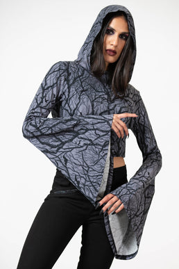 Hexmoon Cropped Hoodie - Resurrect