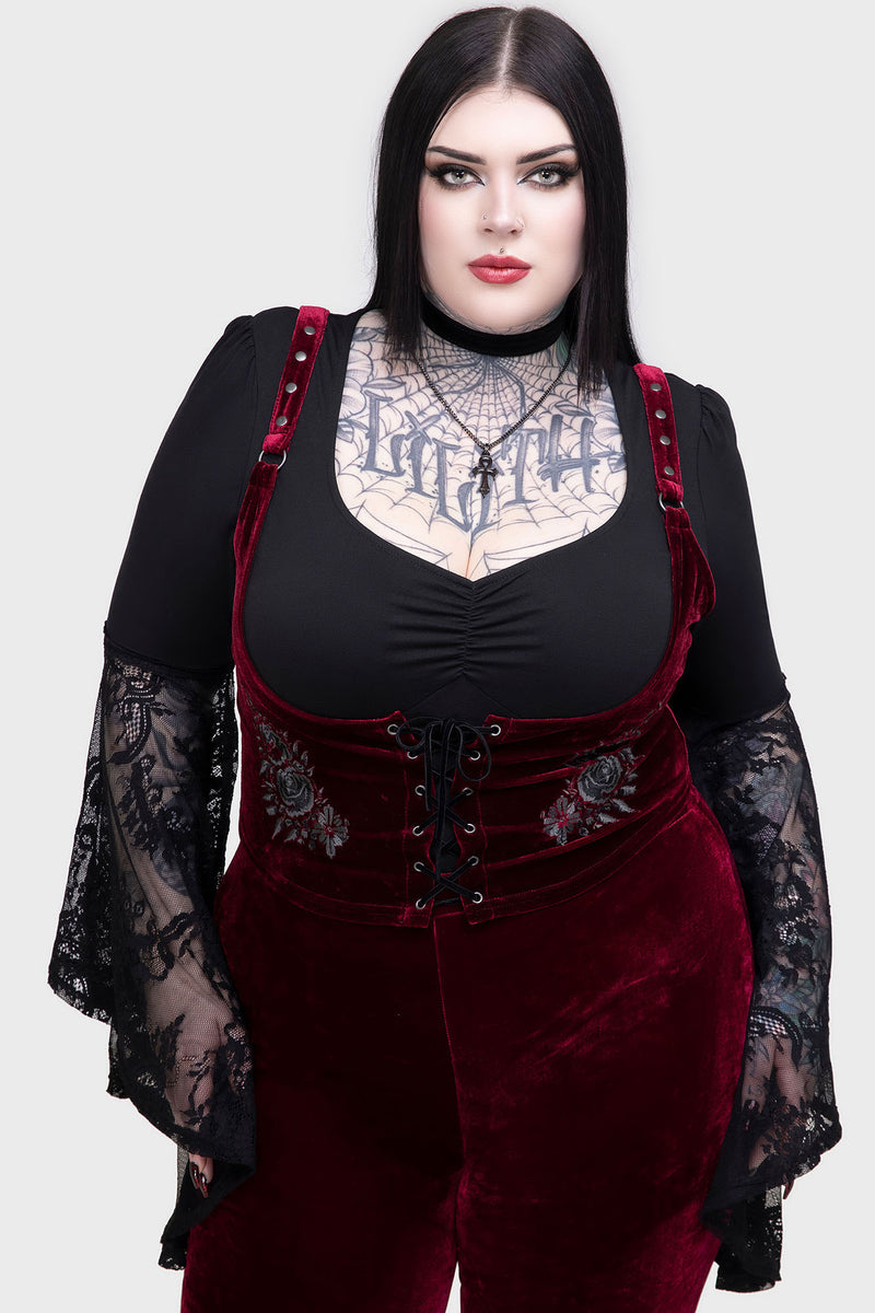 Killstar Cors Underbust Night Petal Terciopelo Morado