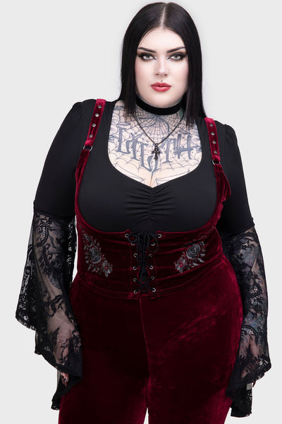 devil corset dress Blood Moon Halloween Gothic Sexy Black Devil Costume Set Lace Top Adjustable Corset with Irregular Skirt and Bat Wings