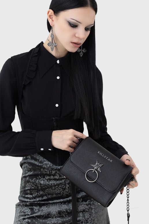 Killstar Saria Sachel Bag - Gothic Umhängetasche Aus PU Leder