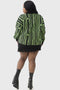 Beetlejuice Beetlejuice Beetlejuice Intarsia Cardigan [PLUS]