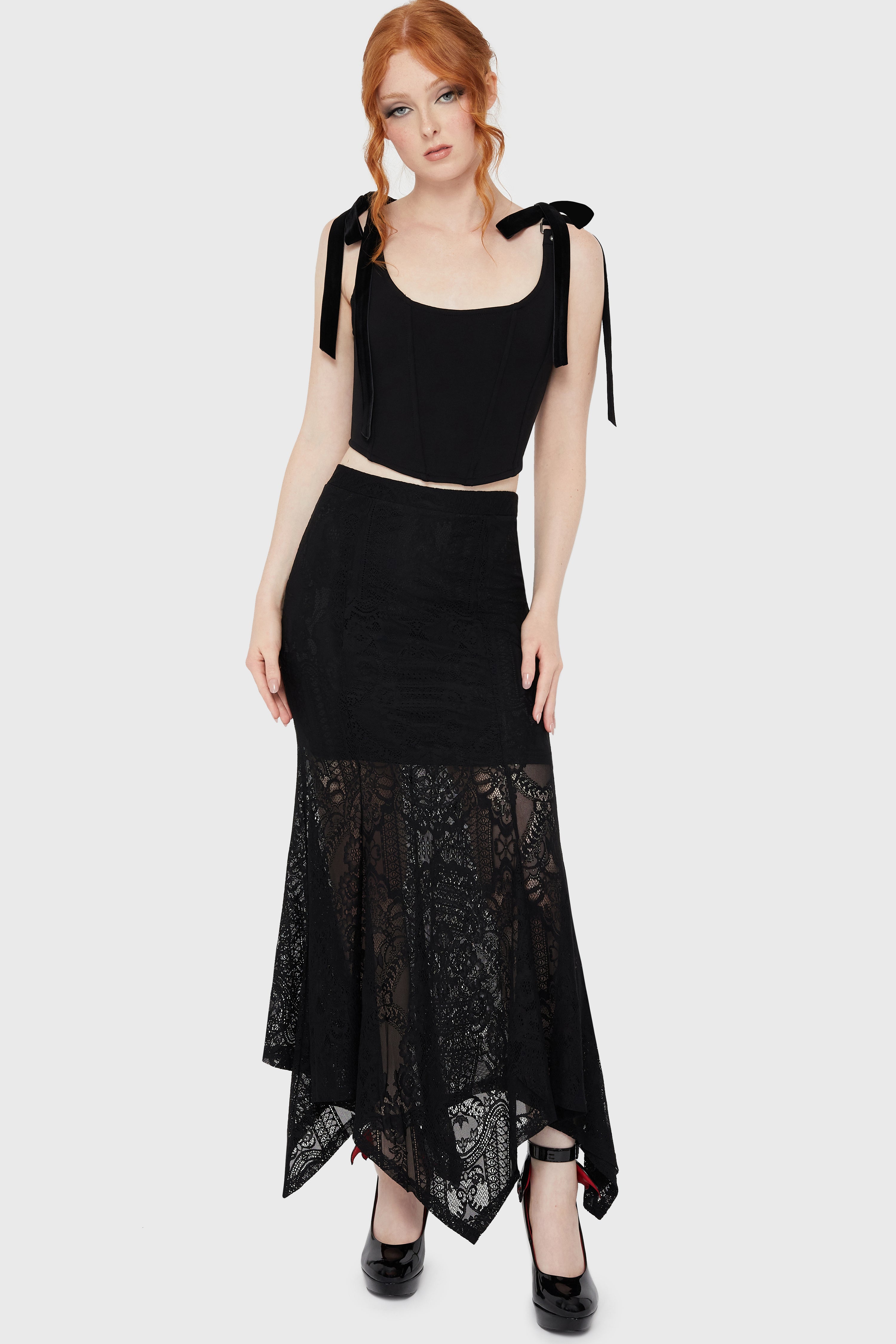 Belladonna Lace Maxi Skirt [Black] ‐ KILLSTAR