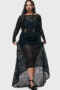 black gothic dress plus size Lace Wedding Long Sleeve Off Shoulder Bri Msikoods Official Store Very comfortable gown...can be done in solid black Black Gothic Lolita Dress With