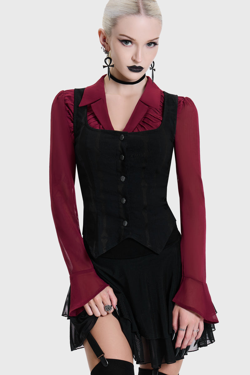 Bone Stripe Corset Top