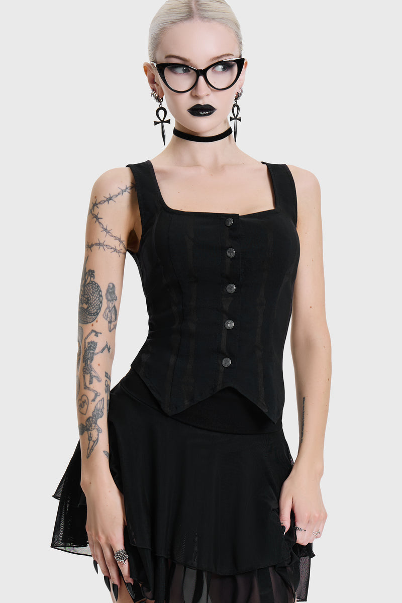 Bone Stripe Corset Top
