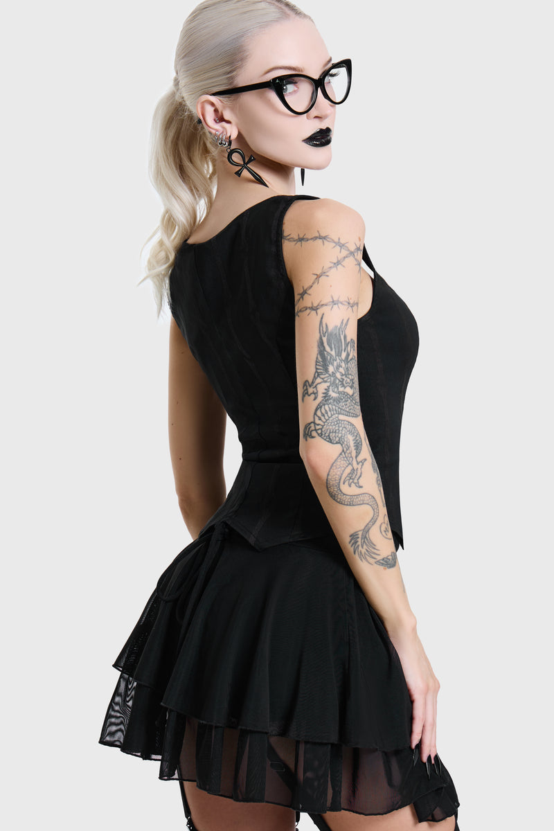 Bone Stripe Corset Top