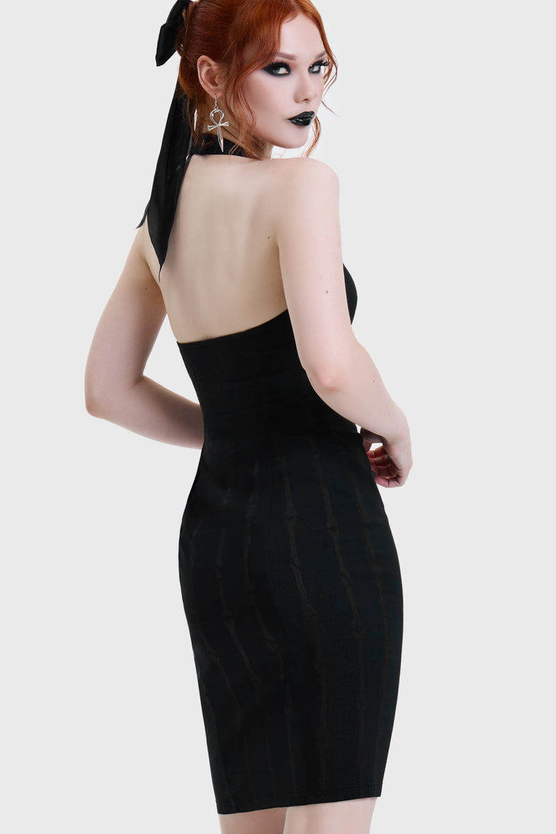 Bone Stripe Midi Dress