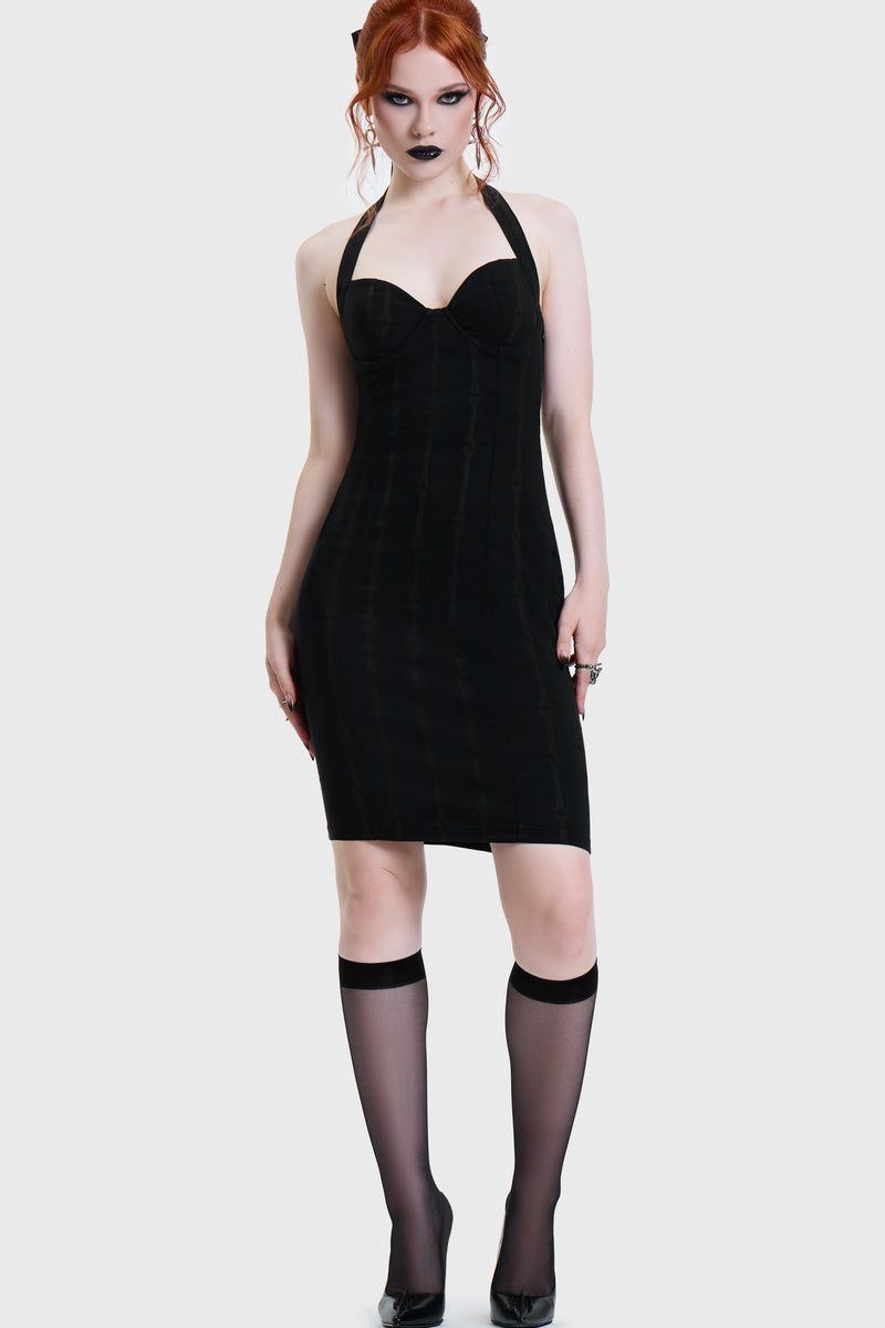 Bone Stripe Midi Dress