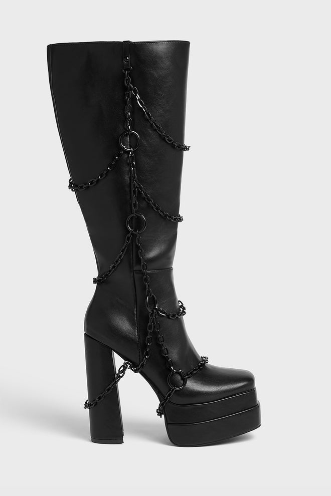 Gloomed & Doomed Knee High Boots