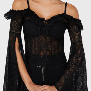 Breathless Lace Bardot Top [B]
