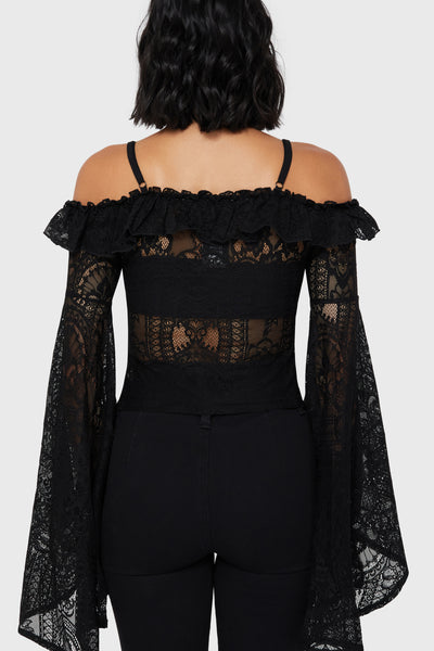 Breathless Lace Bardot Top [B]