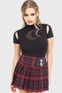Bat Girl Skirt [BURGUNDY TARTAN]