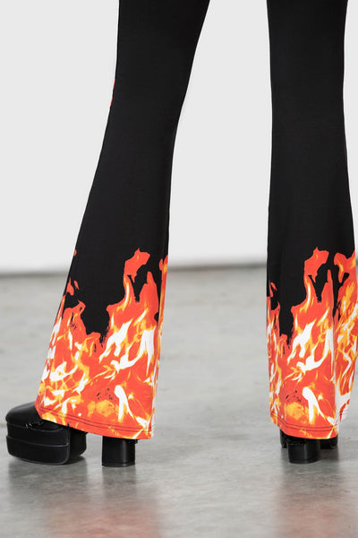 Vision Of Super Vision Of Super RED DOUBLE FLAME Trousers - Stylemyle
