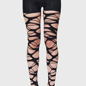 Carved Up Slashed Tights