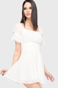 Celestial Night Off The Shoulder Mini Dress [White]