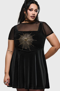 goth dress plus size UPPADA Womens Gothic Dress Plus Size Flare Sleeve Dress Skull Lace Print Steampunk Dresses Cocktail Dresses Flowy Goth Corset Dress Maxi Wedding Guest Dresses