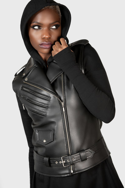 Core Leather Vest [FAUX LEATHER] | Killstar