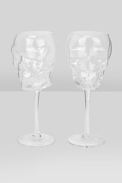 Cranium Wine Glasses [CLEAR] | Killstar