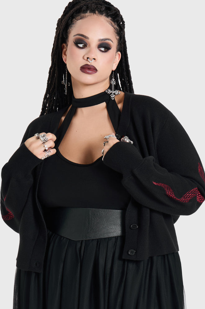 Crimson Viper Knitted Cardigan