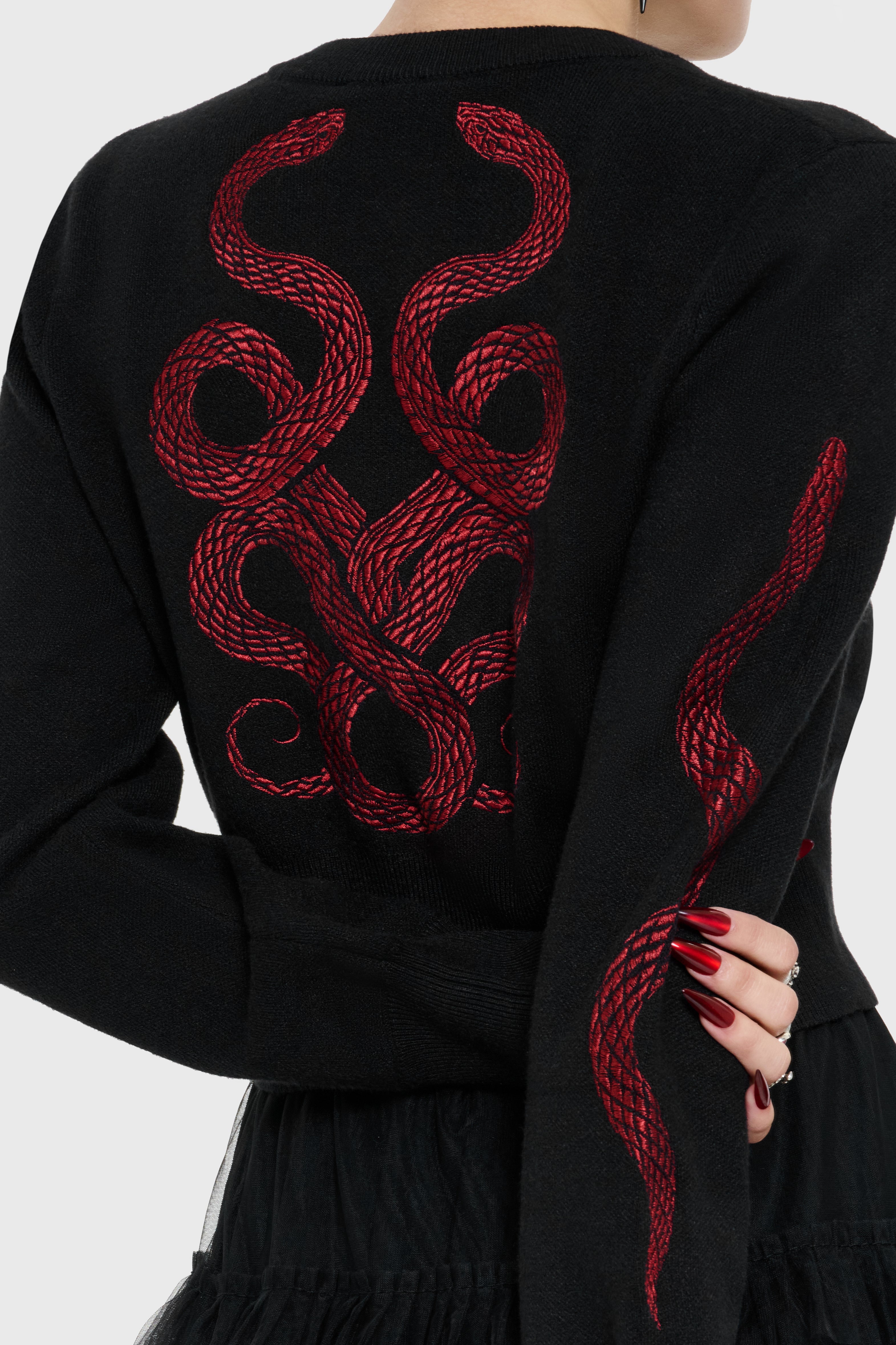 Crimson Viper Knitted Cardigan ‐ KILLSTAR