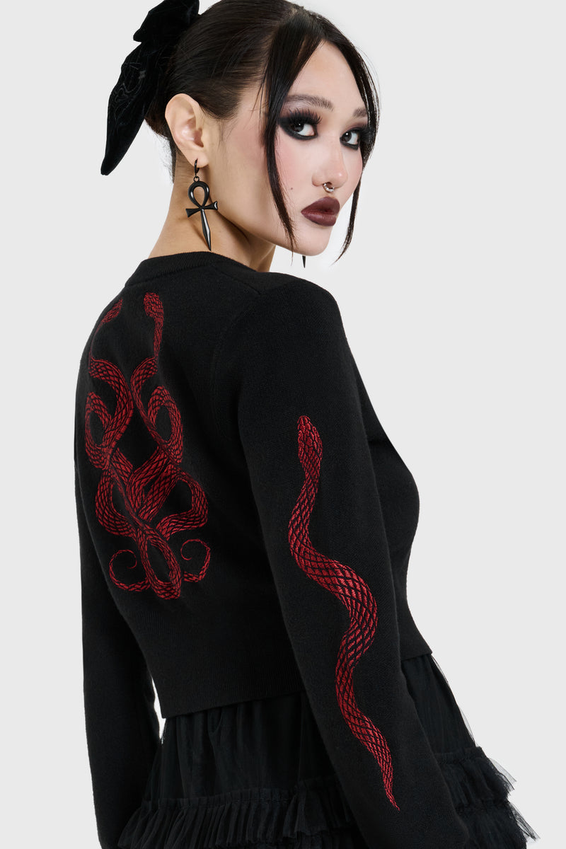 Crimson Viper Knitted Cardigan