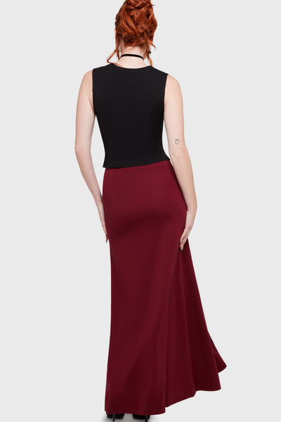 Crimson Bite Maxi Skirt