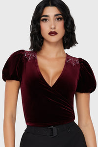 Crimson Web Wrap Top