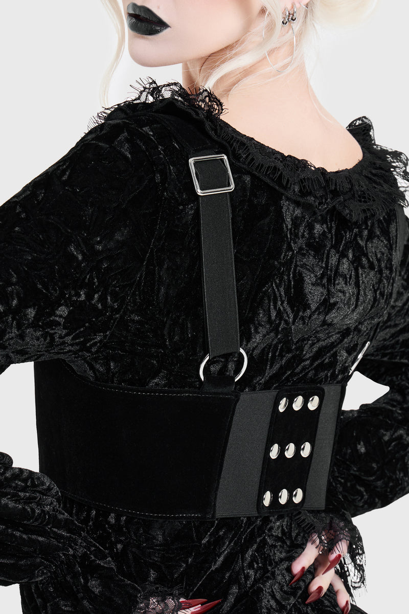 Crucifix Square Neck Underbust Harness