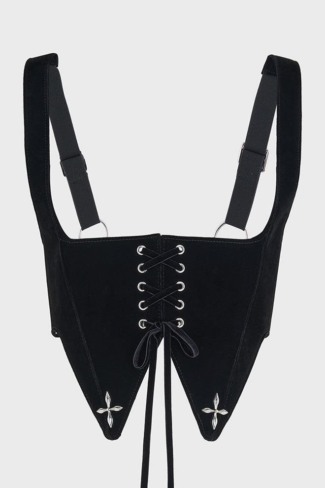Crucifix Square Neck Underbust Harness