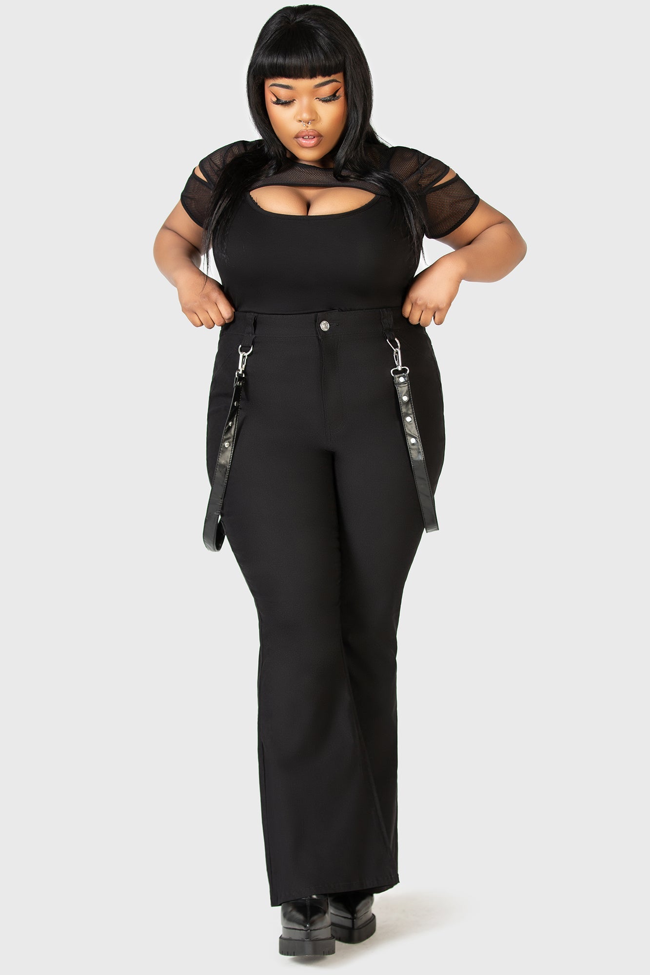 Cutout Bondage Trousers [PLUS] | Killstar