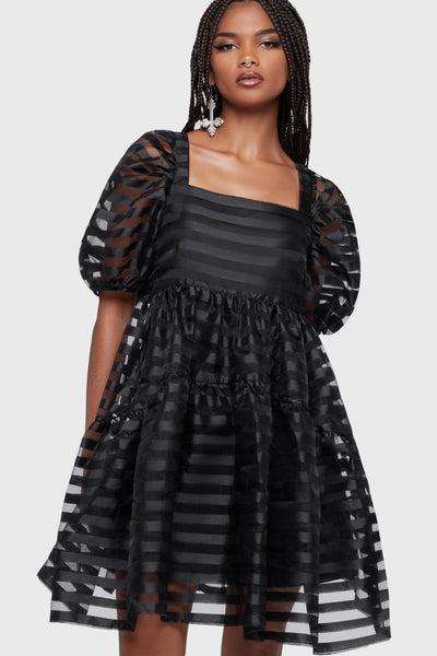 dramatic mini dress Jade Dramatic Floral Accent Bubble Hem Mini Dress kalisa