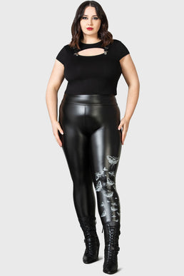 Plus Size Brielle High Waist Faux Leather Leggings- Black – Curvy