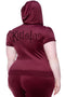 Dee-Lux Velvet Hoodie [BURGUNDY]