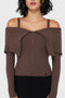 Dusk Empress Knit Top [Brown]