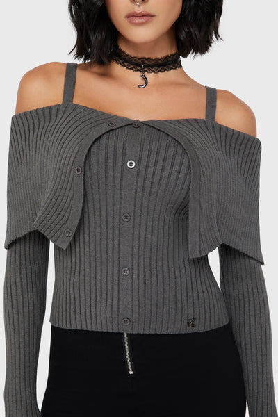 Dusk Empress Knit Top [Grey]
