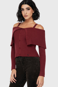 Dusk Empress Knit Top [Red]