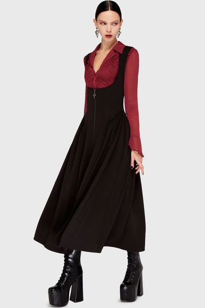 killstar misty night maxi dress Killstar Misty Night 70's Maxi Dress Black