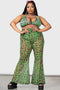 Emerald Sugar Mesh Flare Trousers