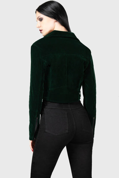 Emerald green outlet suede jacket