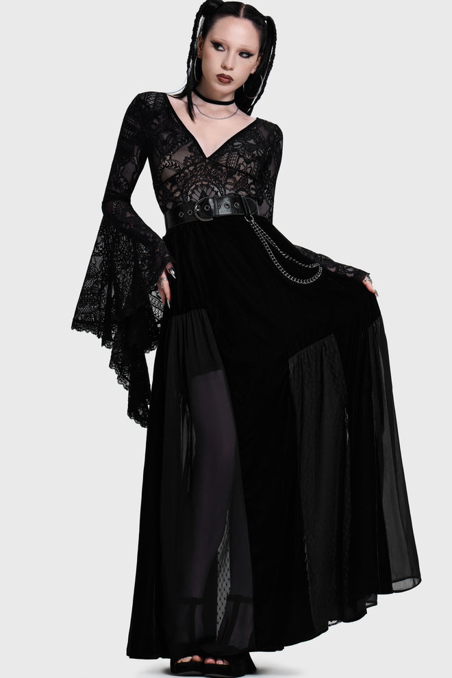 Estria Hex Chiffon Maxi Skirt