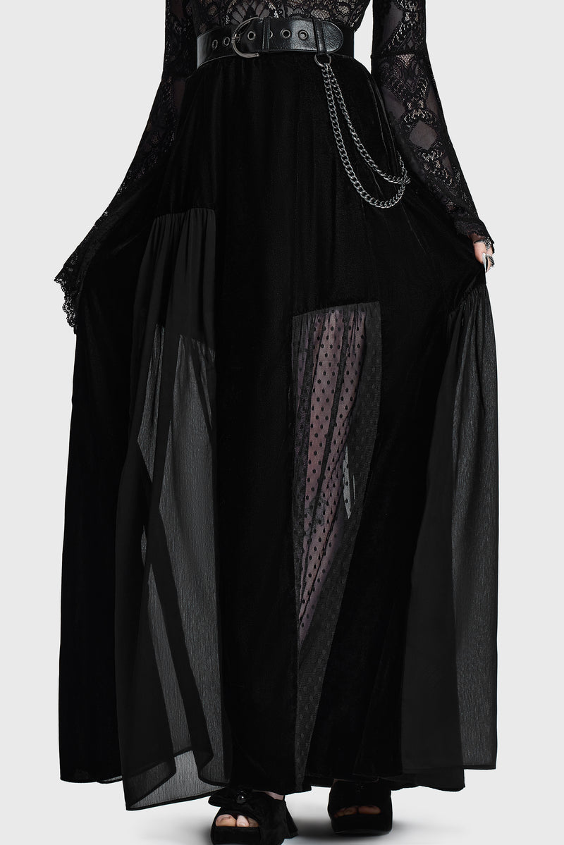 Estria Hex Chiffon Maxi Skirt